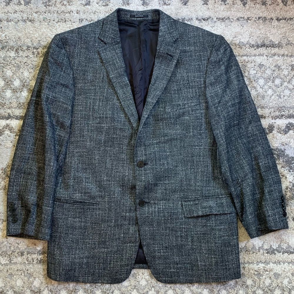 Versace Collection Heather Black Wool Blazer 44 - image 1